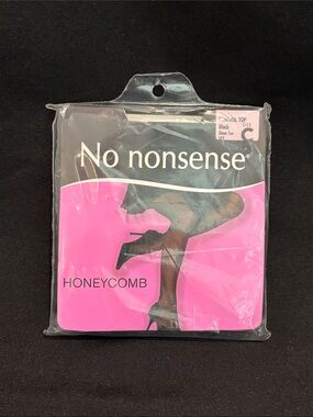 No Nonsense  Black Honeycomb No Nonsense Honeycomb Control Top Pantyhose Size C